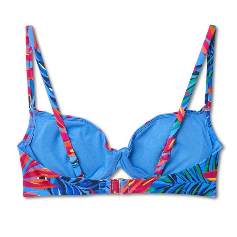 Tabitha brown for target tropical print blue and fuchsia bikini top NWT - Picture 5 of 7